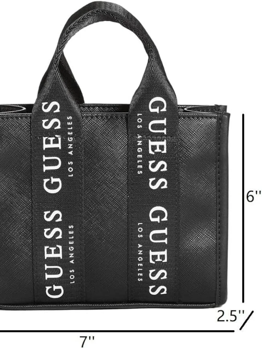 Guess Black Mini Tote with White Logo Straps
